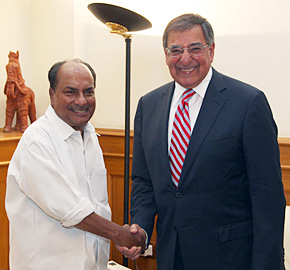 US Secretary of Defence Panetta with his Indian counterpart Antony