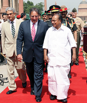 Defence Minister Antony in conversation with US Defence Secretary Panetta