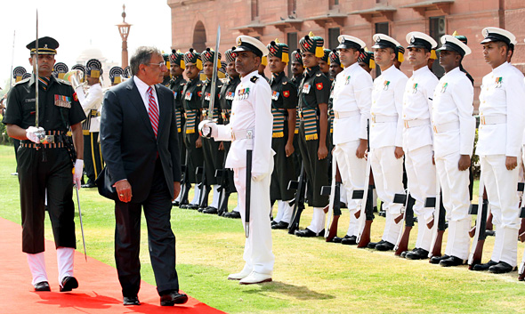 US Defence Secretary Panetta inspecting the guard of honour